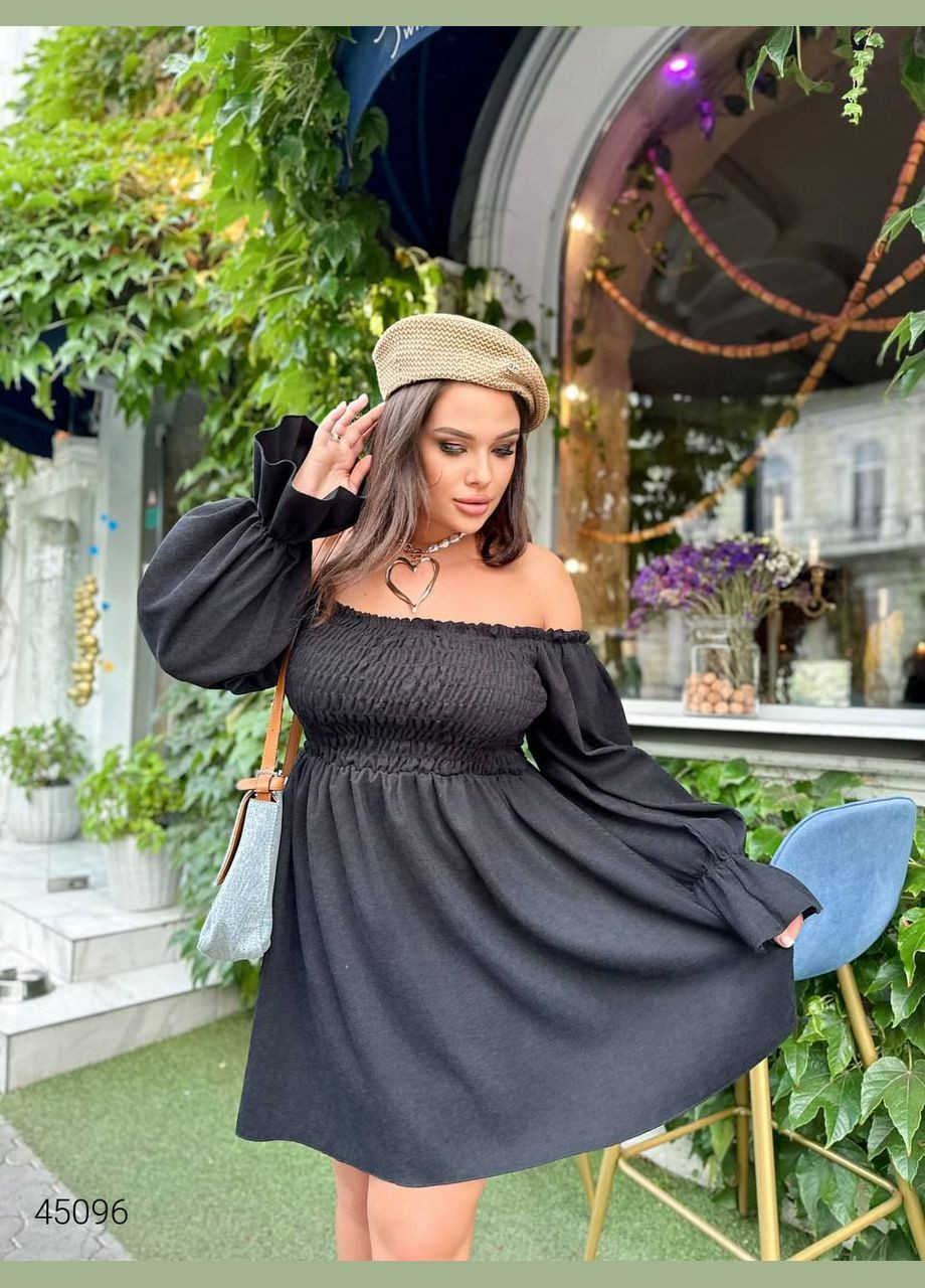 Чорна повсякденний сукня міні Liton