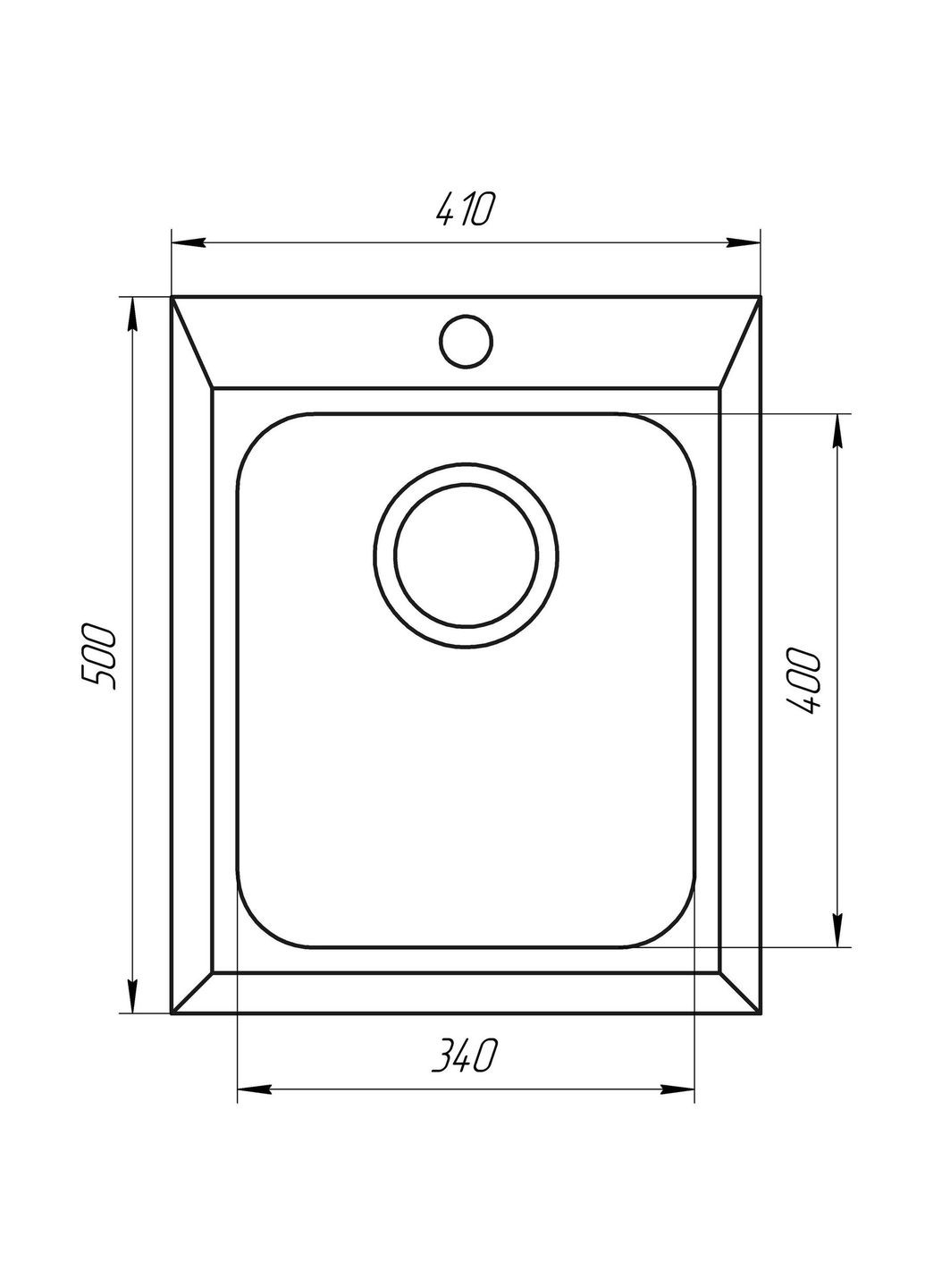 Гранитная мойка LAMA 410х500мм-А0002 Globus Lux (317045311)