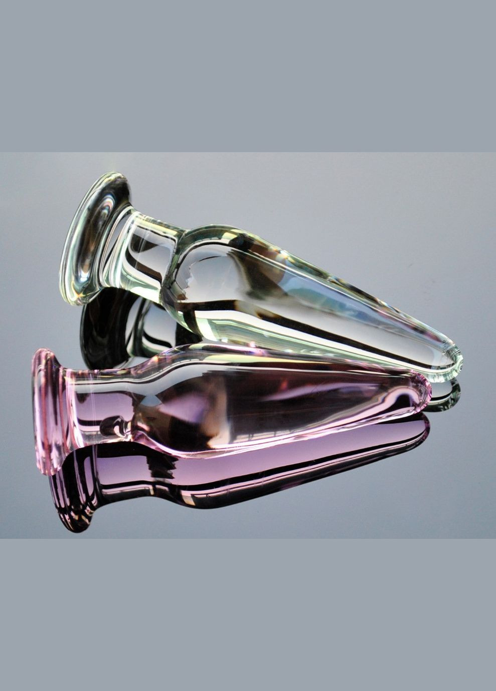 Анальна пробка 3 см із скла прозора Lynx Ice Rose Plug скло Focus (303903035)