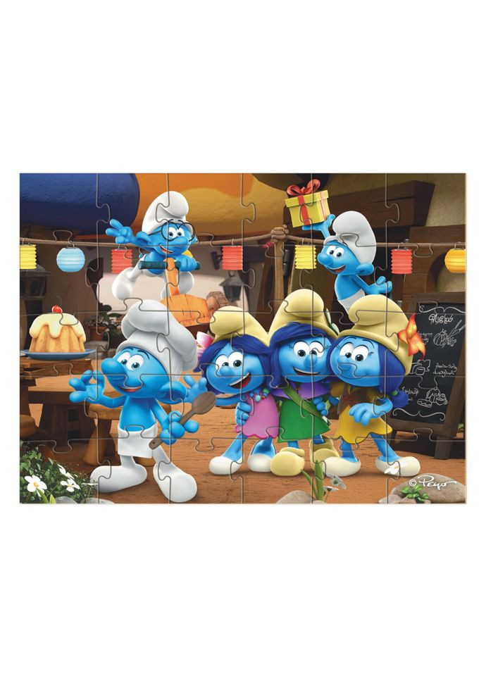 Дитячий пазл "Вечірка Смурфів" 200661, 20х27 см картина, 30 елементів DoDo Toys (369755139)