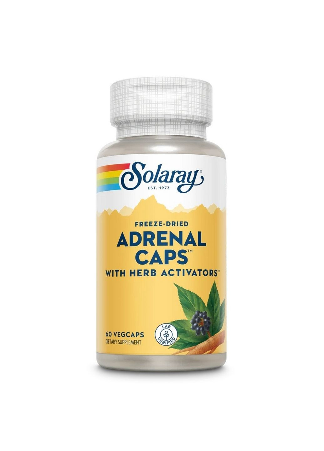 Натуральная добавка Adrenal Caps, 60 вегакапсул Solaray (293417948)