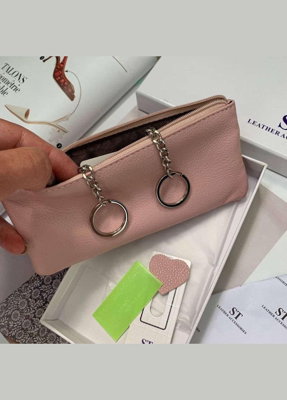 Жіноча шкіряна пудрова ключниця (405) No Brand (322156820)