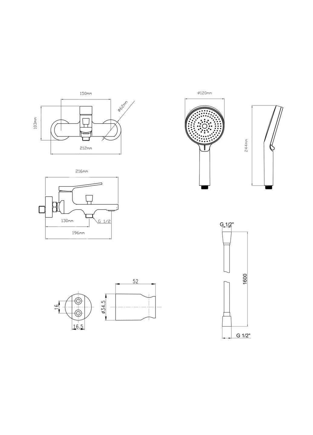 Комплект Slavonice Black Matt: Смеситель QTSLA259BLM45918+Шланг QTHADPVCSQ160B+Лейка QTRUC125BLM45951 Qtap QTSLA259BLM4591848027 (346492491)