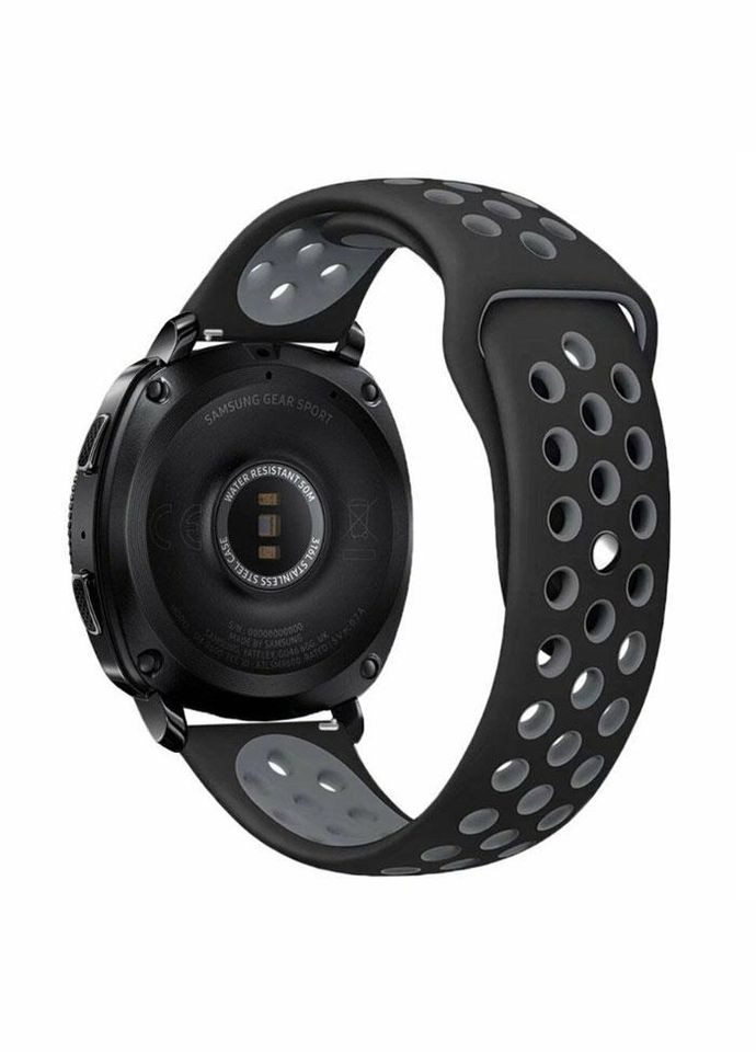 Спортивный ремешок Perfor Sport для часов Samsung Gear Sport SM-R600 - Black&Grey Primo (333720409)
