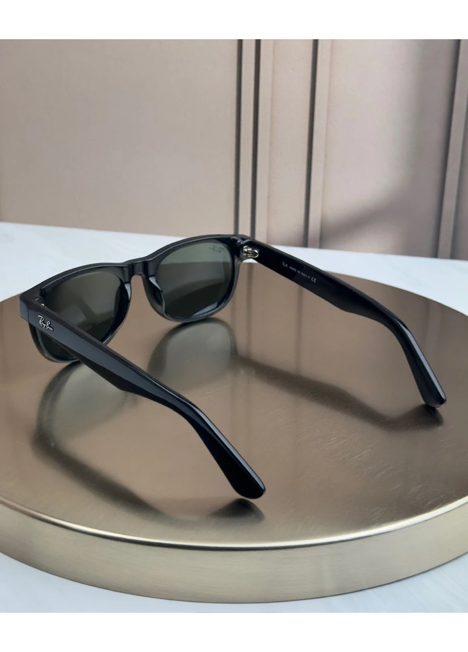 Солнцезащитные очки New Wayfarer RB2132 черные, зеленая линза G15, унисекс, классика, оригинал Ray-Ban (397534329)