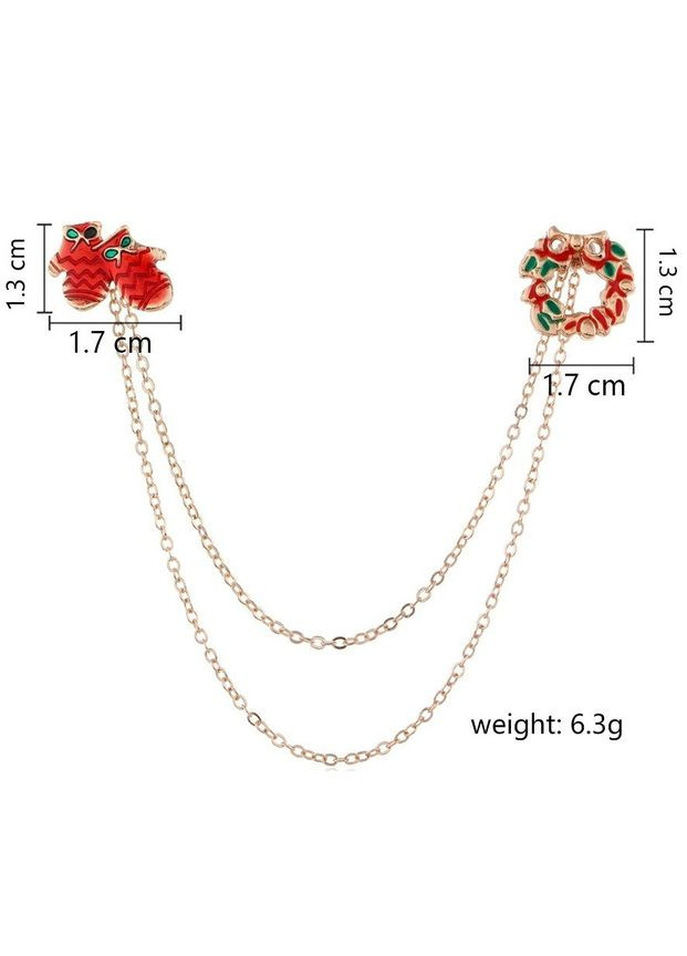 Набір новорічних брошків рукавиці та різдвяні вінки на ланцюг, 4509 Fashion Jewelry (336950235)