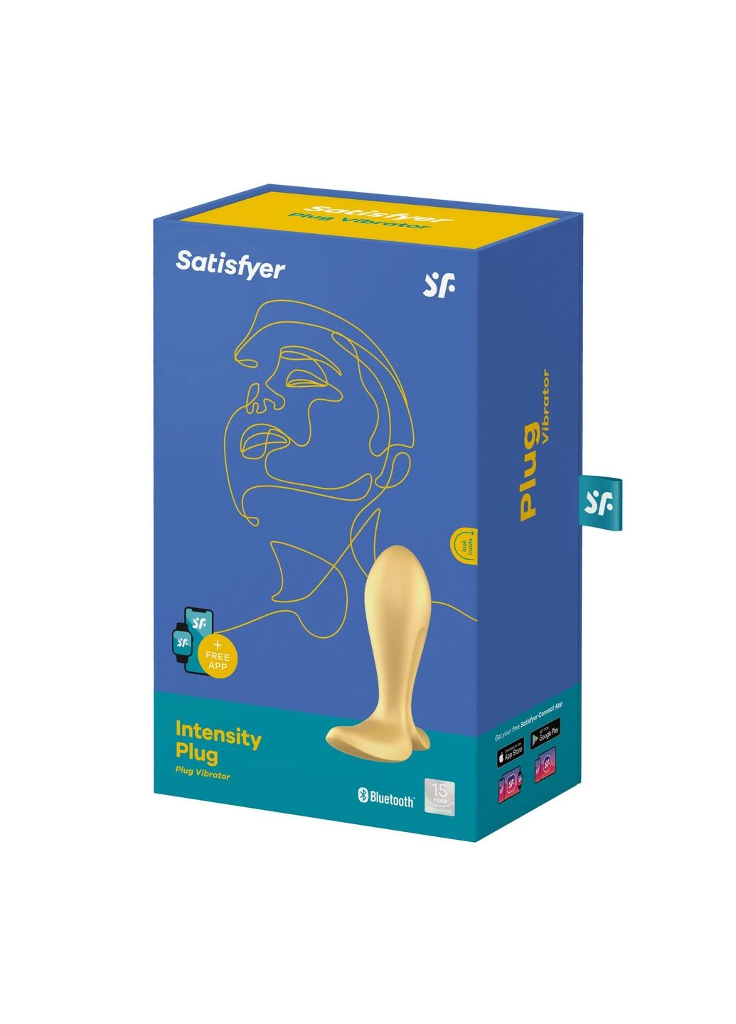 Анальная смарт-пробка с вибрацией, золотая - Intensity Plug Gold Satisfyer (385186610)