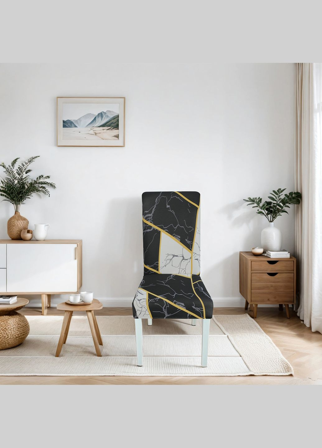 Чехол на стул универсальный трикотажный 017 Love You (306459573)