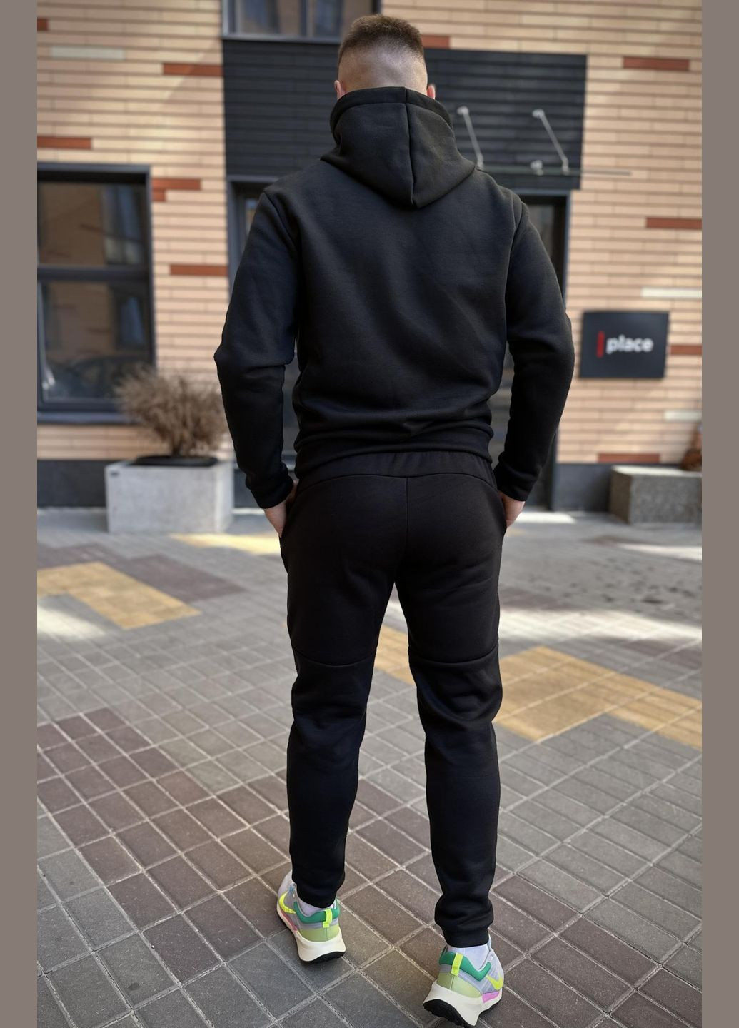 Черная 3 в 1 куртка зимняя + кофта на змейке + брюки комплект до -25℃ No Brand