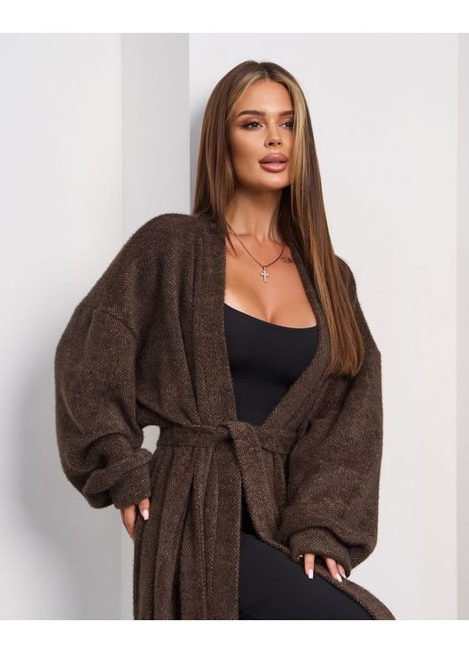 Темно-коричневый демисезонный кардиган ISSA PLUS
