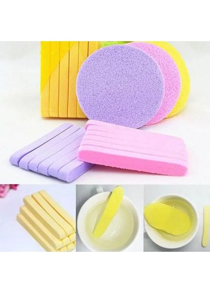 Косметологічний пресований спонж для вмивання Рожевий, 12шт Plus-plus (354794757)