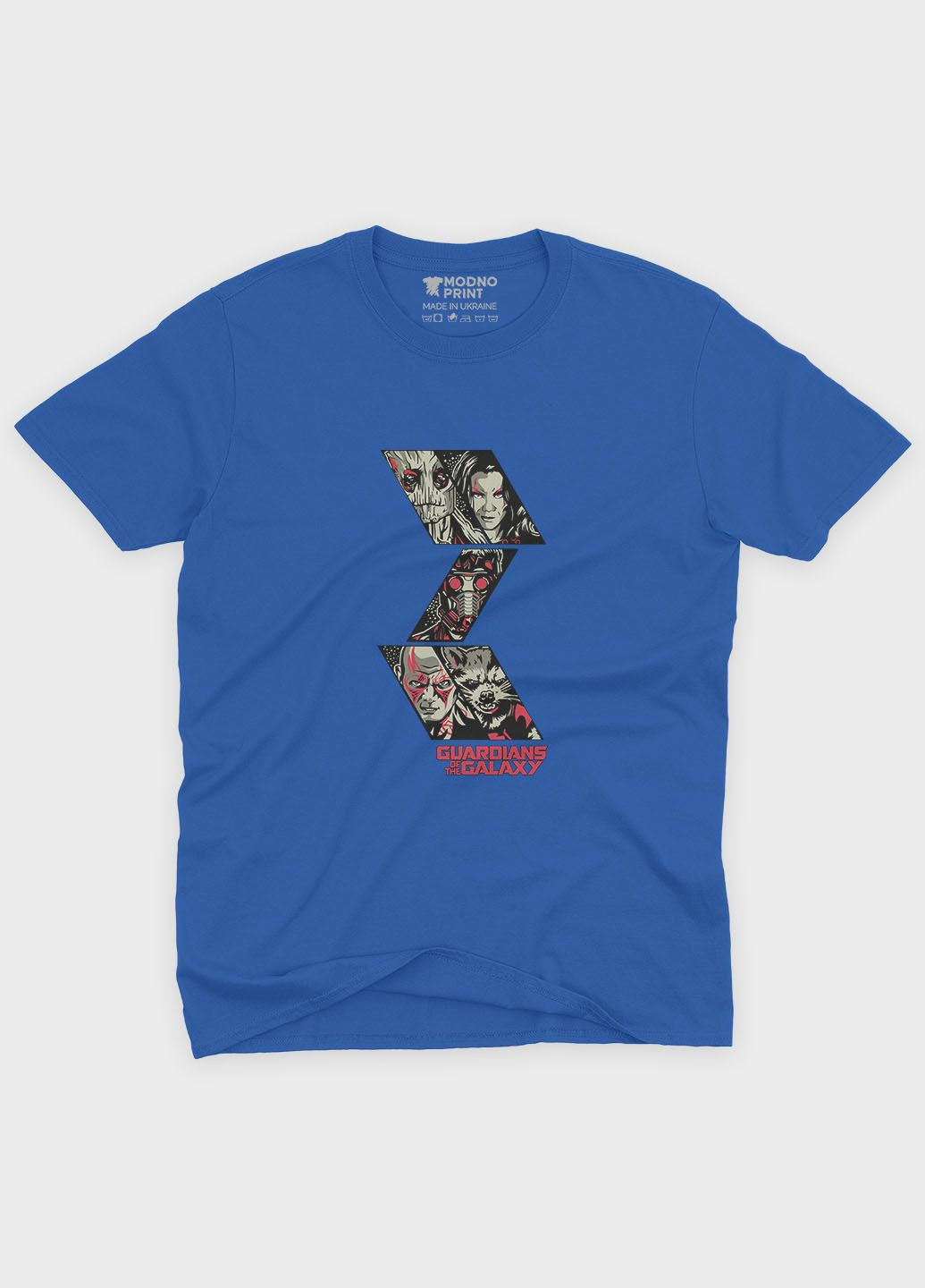 Синяя демисезонная футболка для девочки с принтом супергероев - часовые галактики (ts001-1-grr-006-017-010-g) Modno