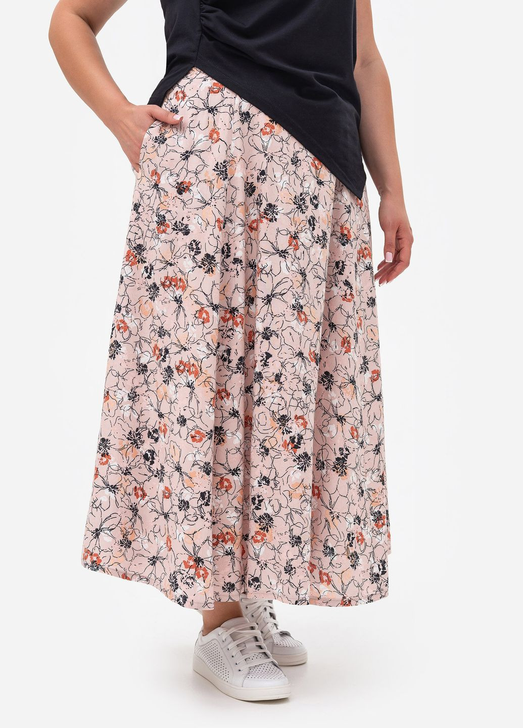 Бежевая цветочной расцветки юбка dina бежевый Garne