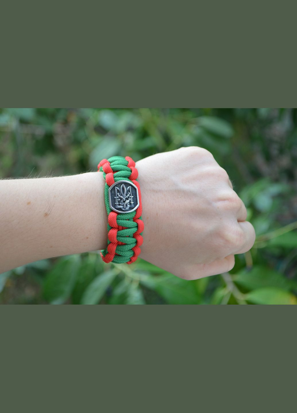 Браслет из паракорда Патриот с Гербом Украины нейзильбер на фастексе + брелок в подарок No Brand (341738815)