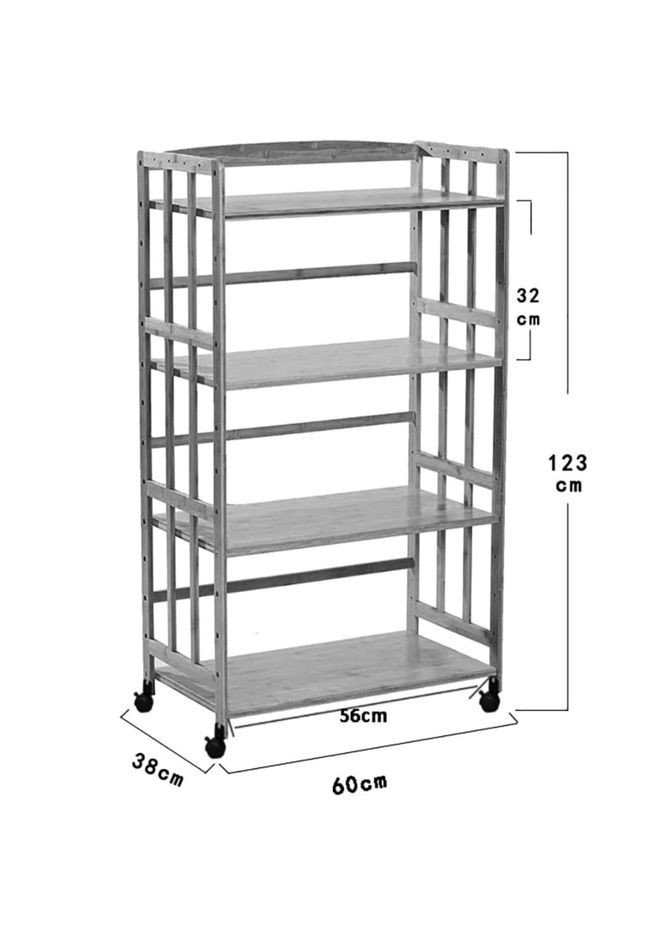 Этажерка на колёсах из дерева Талкина 123 сиена (ЭТА-231405) No Brand (327847190)