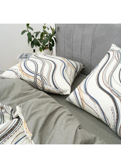 Постільна білизна двоспальне з простирадлом на гумці Ранфорс 1 25379-2-2 210х175 см Viluta (366574636)