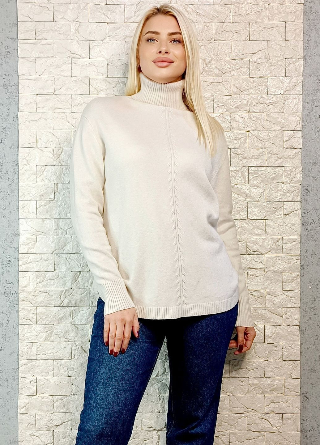 Молочный зимний свитер CZ Maglificio з віскозного кашеміру