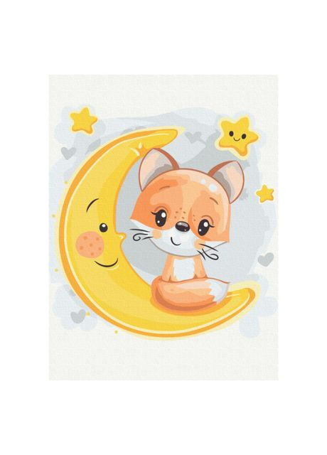 Картина по номерам Лисичка на месяце (KBS0108) Brushme (370264602)