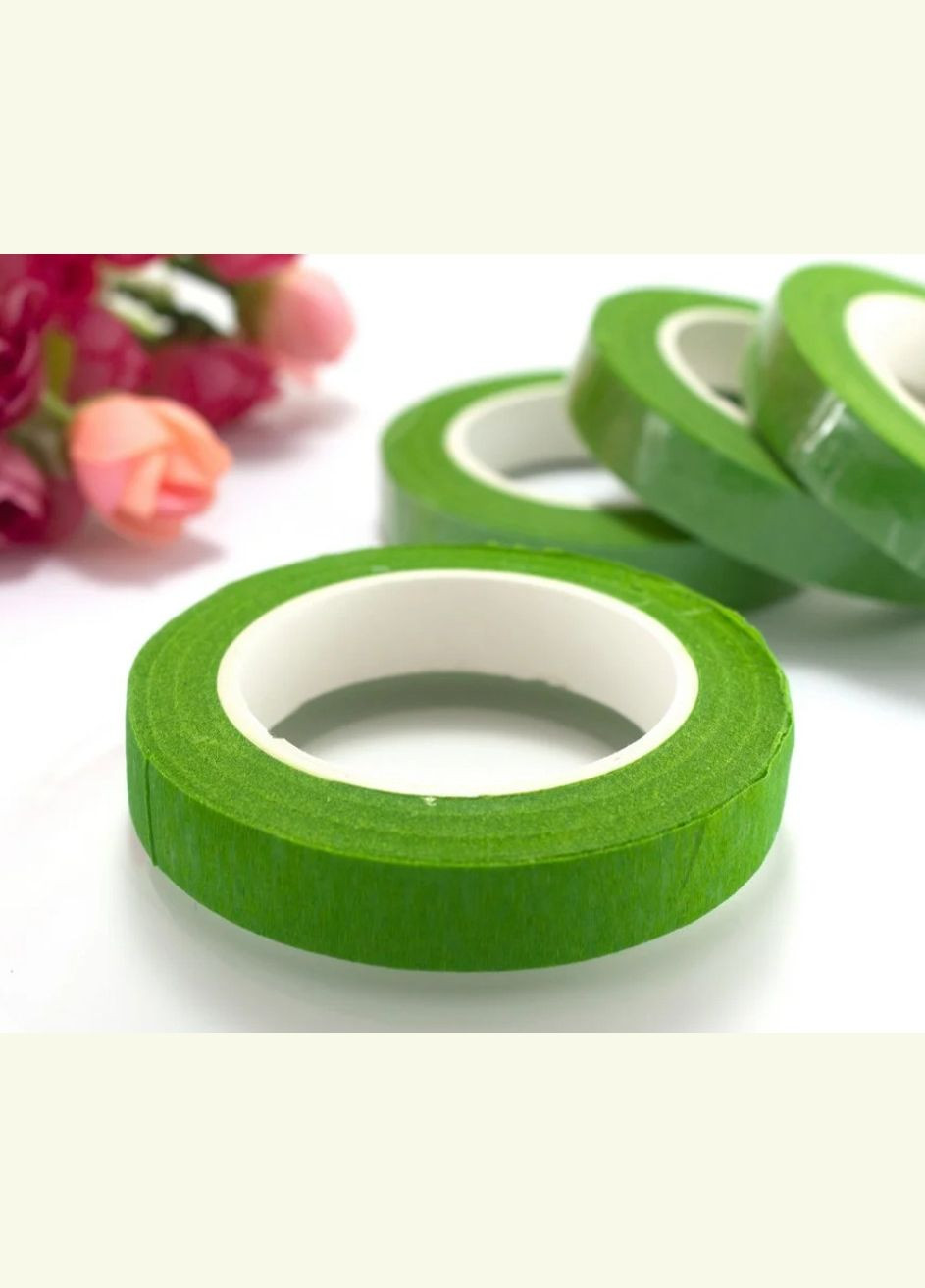 Флористическая тейп-лента, 12 мм, салатовая, 27 м No Brand (340483821)