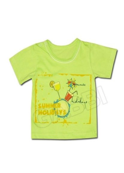 Салатова літня дитяча футболка (фуфайка) для хлопчика відпочинок р.74 Бембі