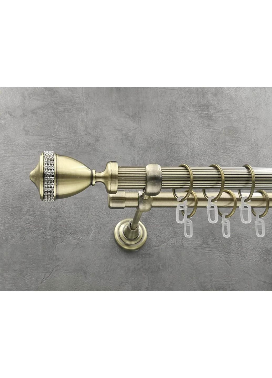 Карниз Етернія рифлена штанга подвійний відкритий 25/19 мм 240 см Антик Quadrum (352781971)