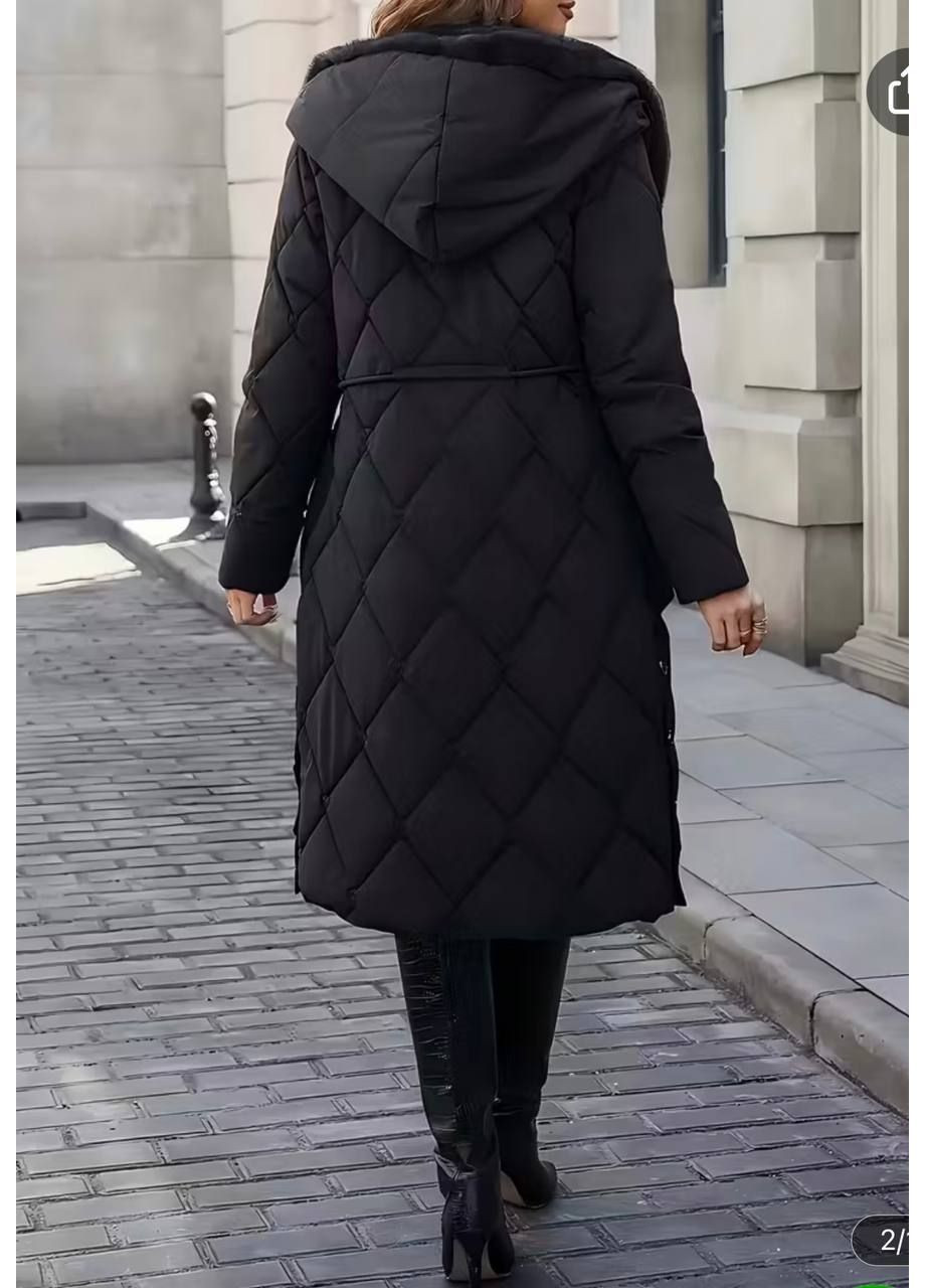 Черная модная зимняя куртка-пальто Fashion