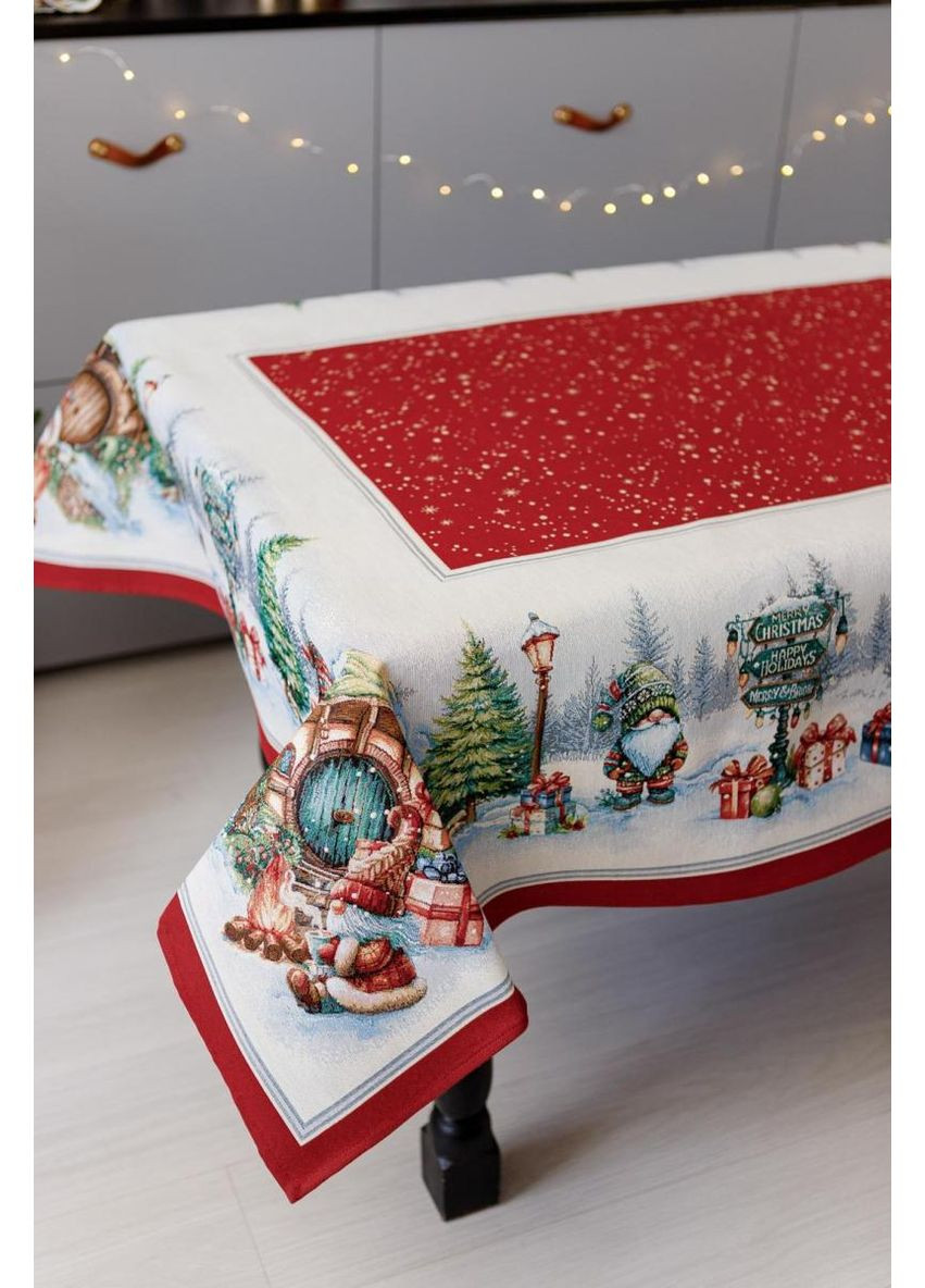 Скатерть гобеленовая Рождественский костер 135х260 см Прованс (366969961)