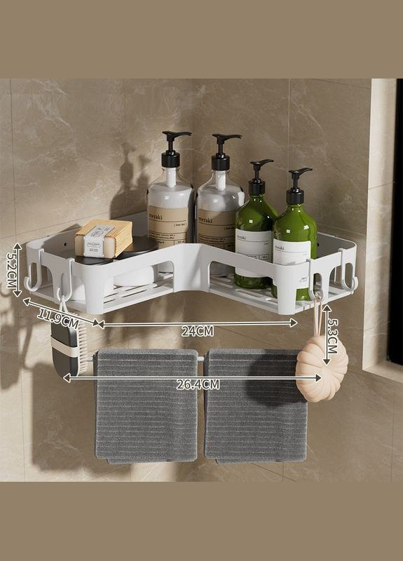 Настенная полка для хранения в ванной 24х11.9х5.2 см Белый (AN0103491) ANbeauty (365875747)