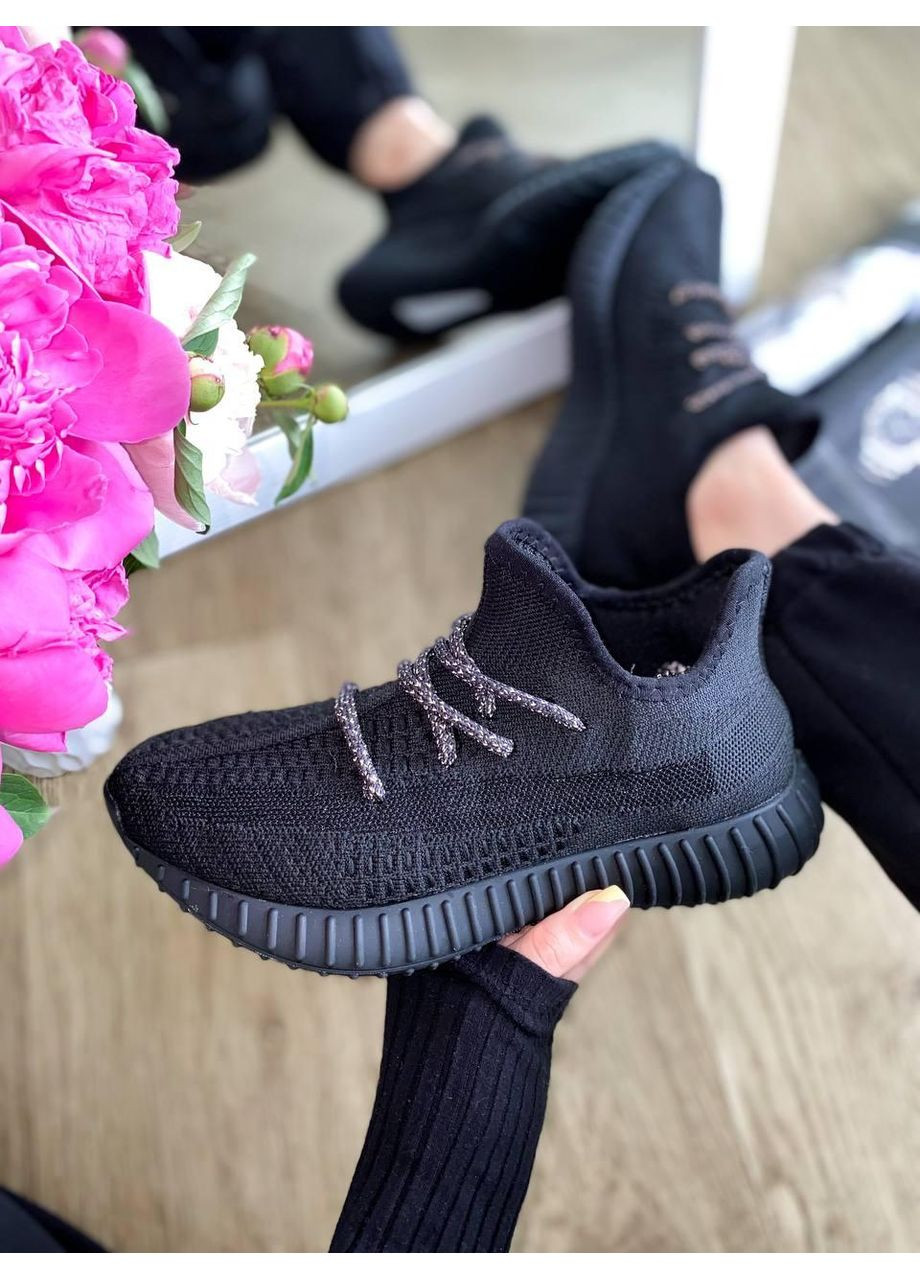 Черные демисезонные кроссовки мужские adidas yeezy boost 350 black адидас изи буст No Brand