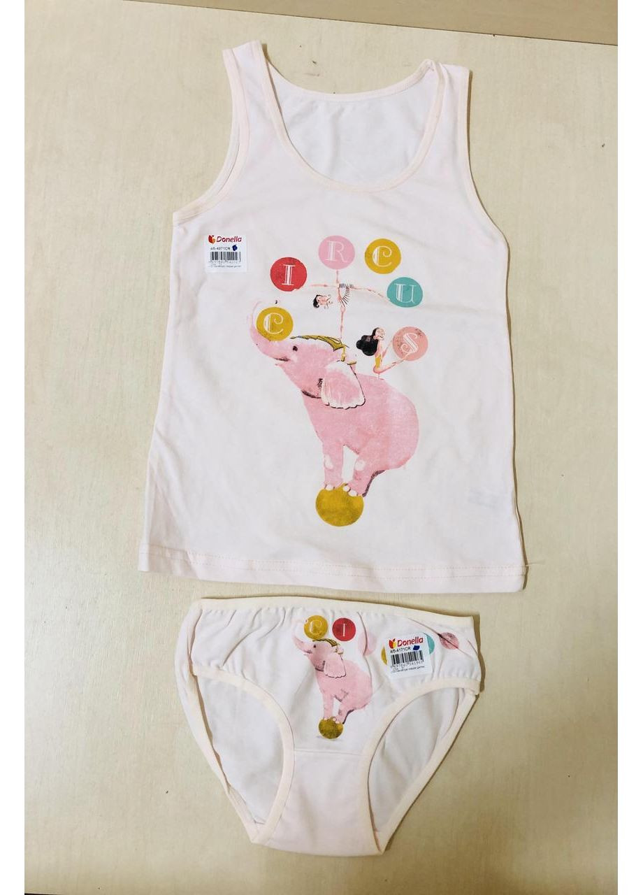 Розовый комплект белья майка хлопок для девочки 92 98 104 110 116 122 128 134 No Brand