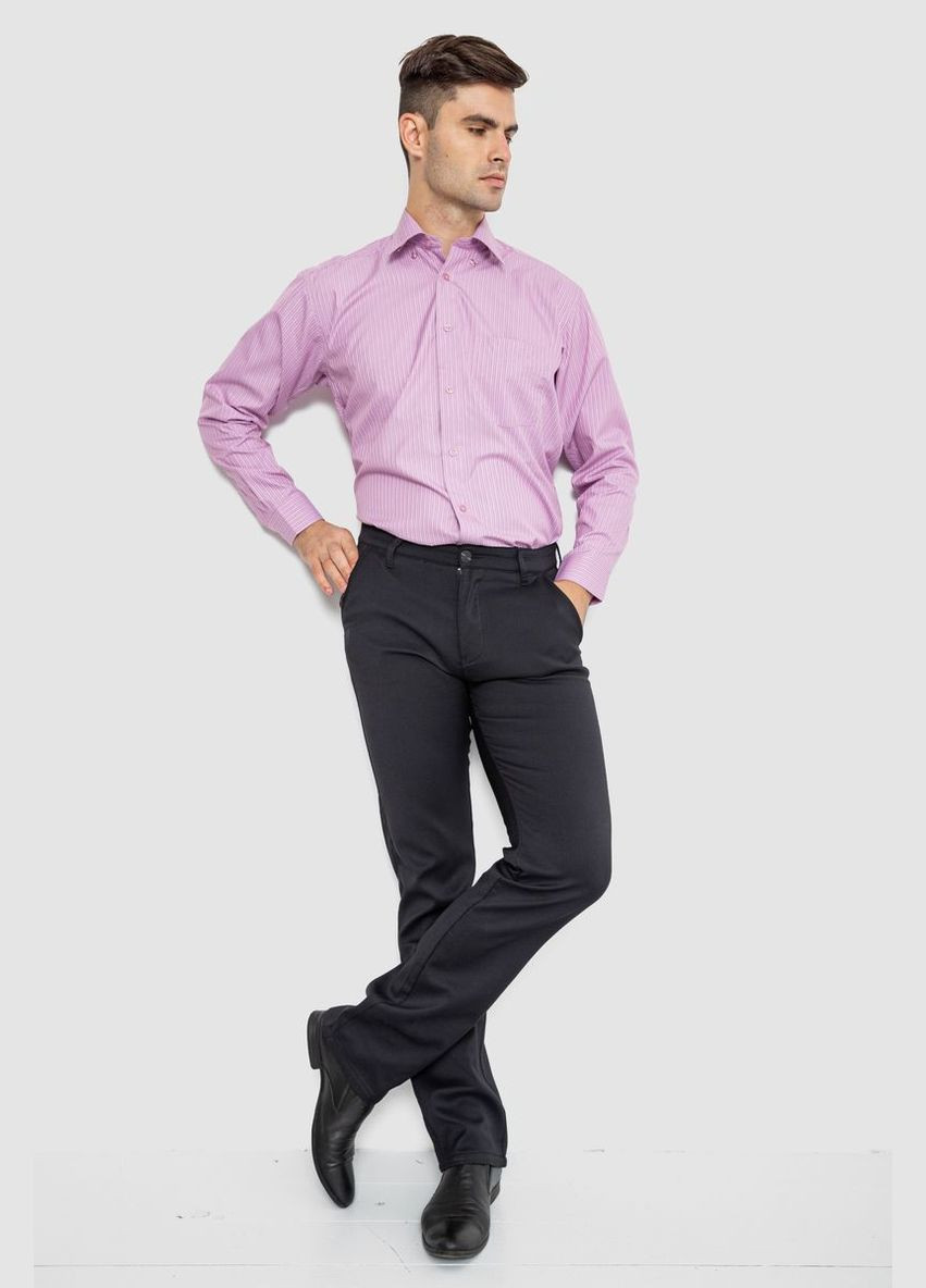 Сиреневая классическая рубашка в полоску No Brand