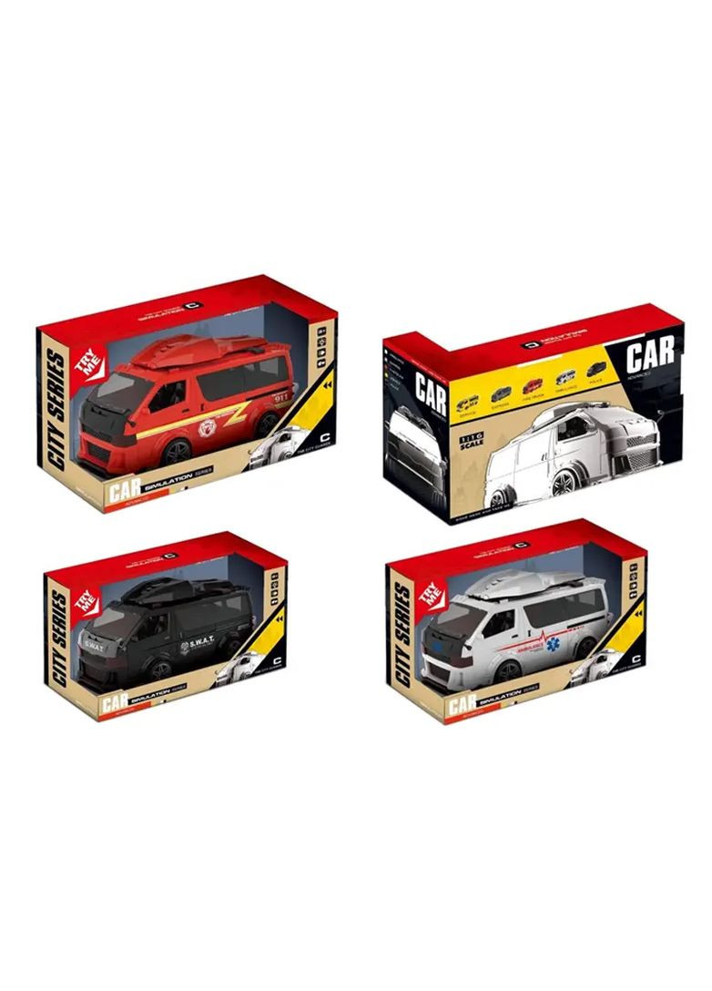 Инерционная модель автобуса спецслужбы с музыкой и светом в ассортименте JV02/04/05 No Brand Маш4054 (370652859)