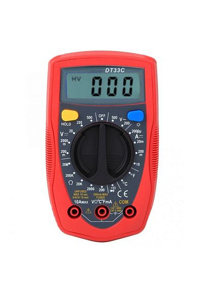 Мультиметр DT 33C. Подсветка экрана, звуковая прозвонка, измерение температуры Ut (362051719)