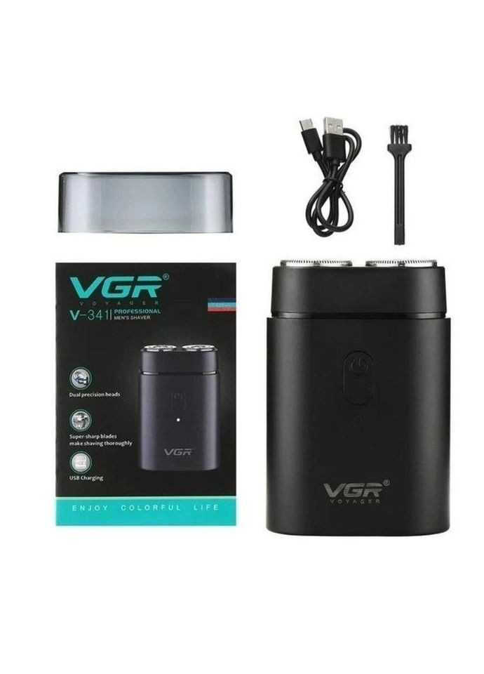 Електробритва роторна компактна для сухого гоління з USB зарядкою та плаваючими головками VGR (372460070)