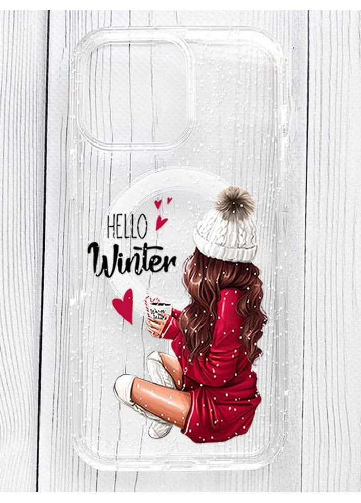 Магнітний чохол на iPhone 16 Pro Max із підтримкою MagSafe Привіт, зима (принт 138) Silicone Case (362966625)