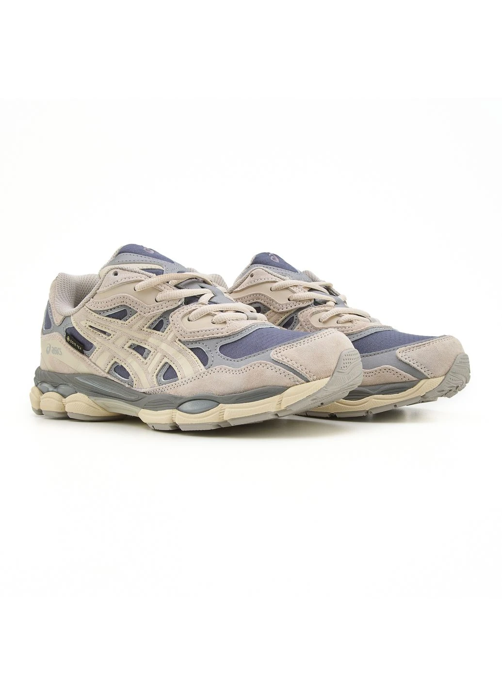 Сірі кросівки чоловічі asics gel-nyc beige grey gore-tex асікс гель нюк сірі демісезон No Brand