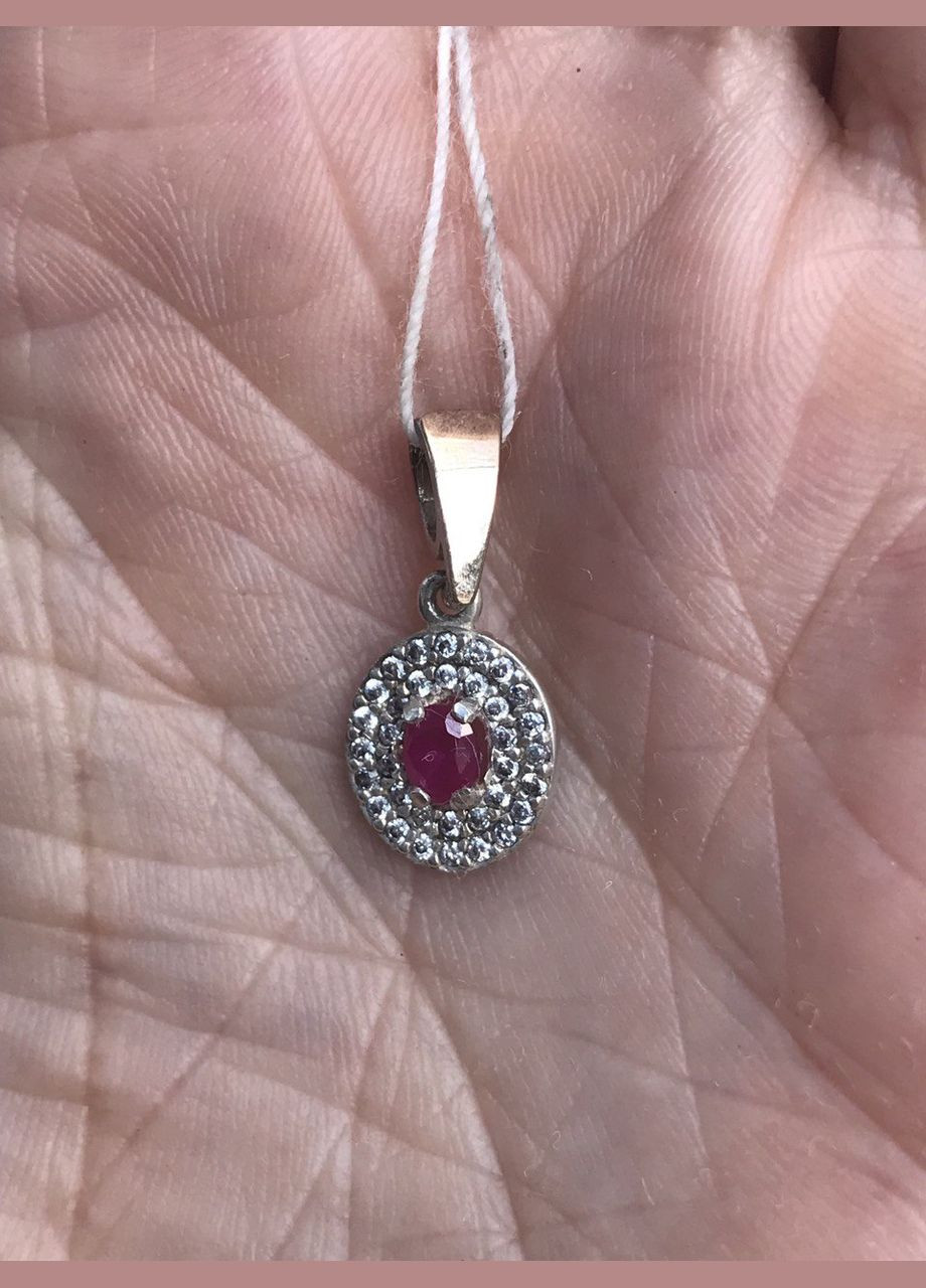 Подвес серебряный с золотом и цирконием 752пр. No Brand (316397815)