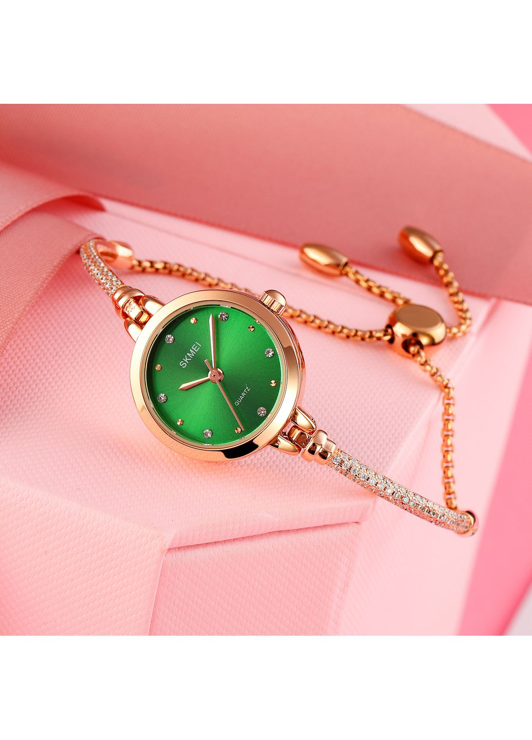 Годинник кварцовий жіночий зі стрілочним циферблатом водонепроникний у кольорі рожевого золота. ProDobro (367264104)