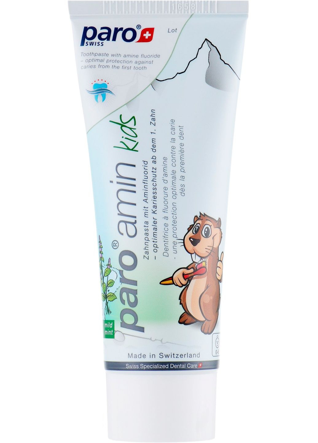 Детская зубная паста на основе аминофторида Paro Amin Kids 75ml (2-228541) Paro Swiss (369797489)