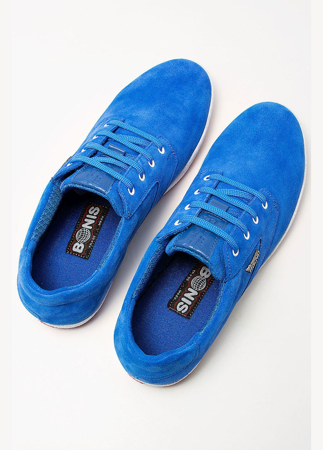 Блакитні всесезон чоловічі шкіряні кросівки блакитні (510) Bonis