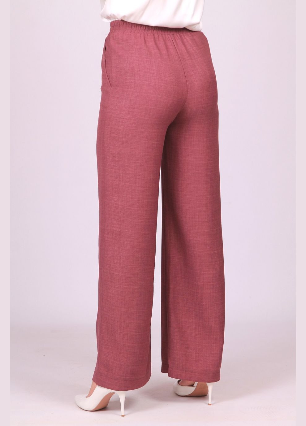 Брюки прямые женские 014 меланж лен коричневые Актуаль (341136234)