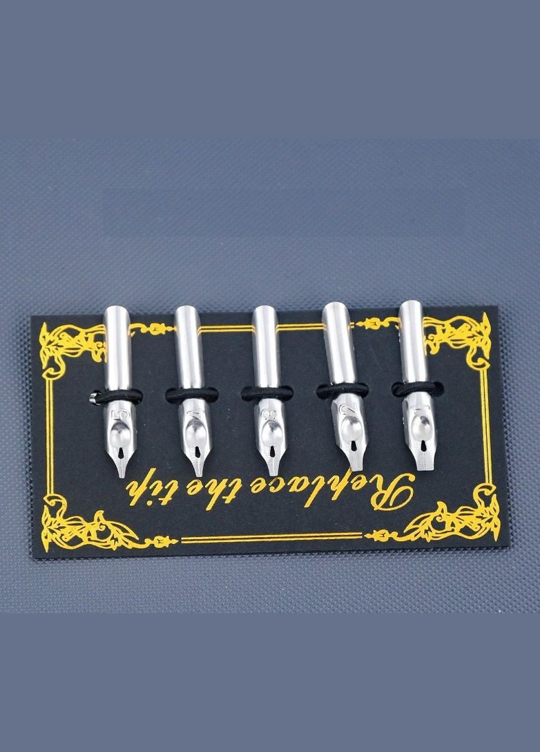 Подарочный винтажный набор: Перо для каллиграфии с 6 флаконами чернил. Оригинальный подарок Черное перо No Brand (337169341)