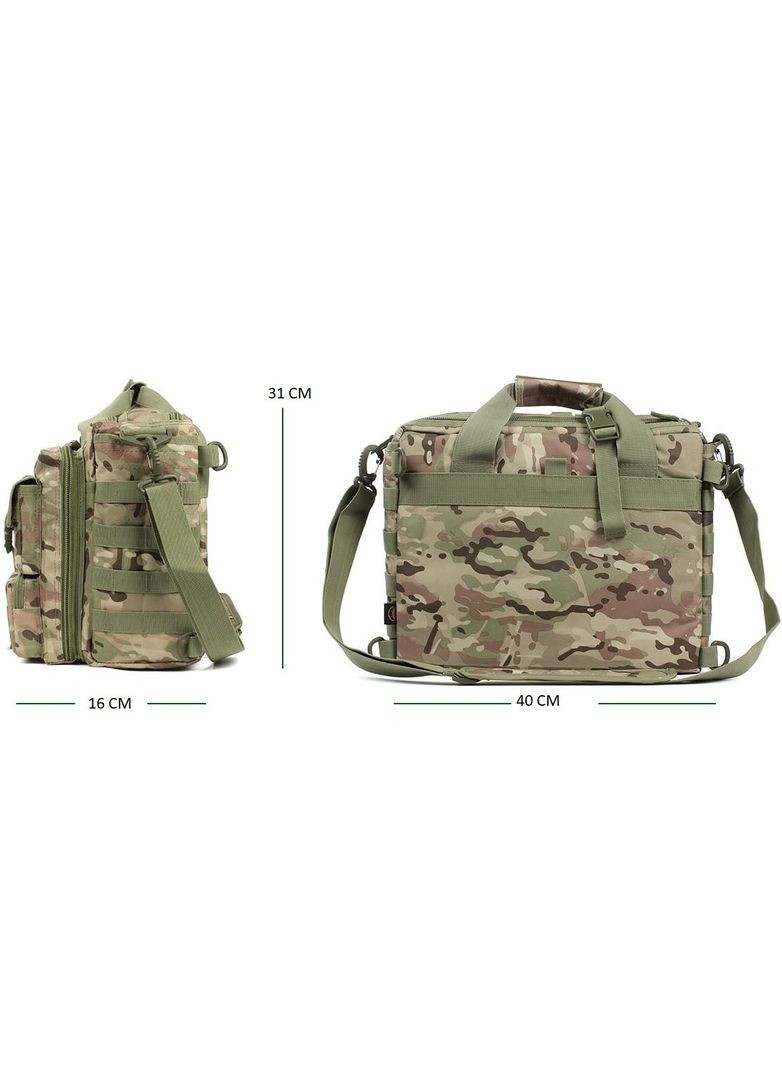 Велика дорожня тактична сумка для документів і ноутбука 15.6 MOLLE KT6003605 Solve (305743361)