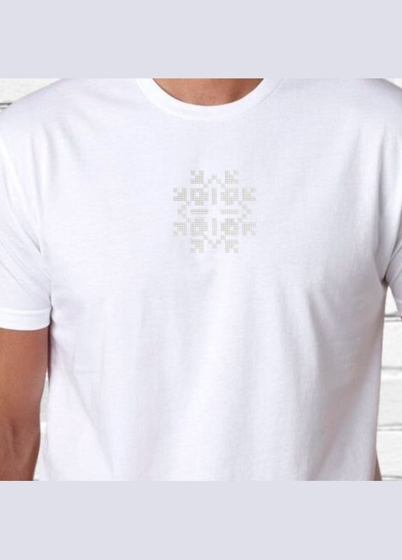 Белая футболка этно с вышивкой 01-22 мужская (480269-17-4) No Brand