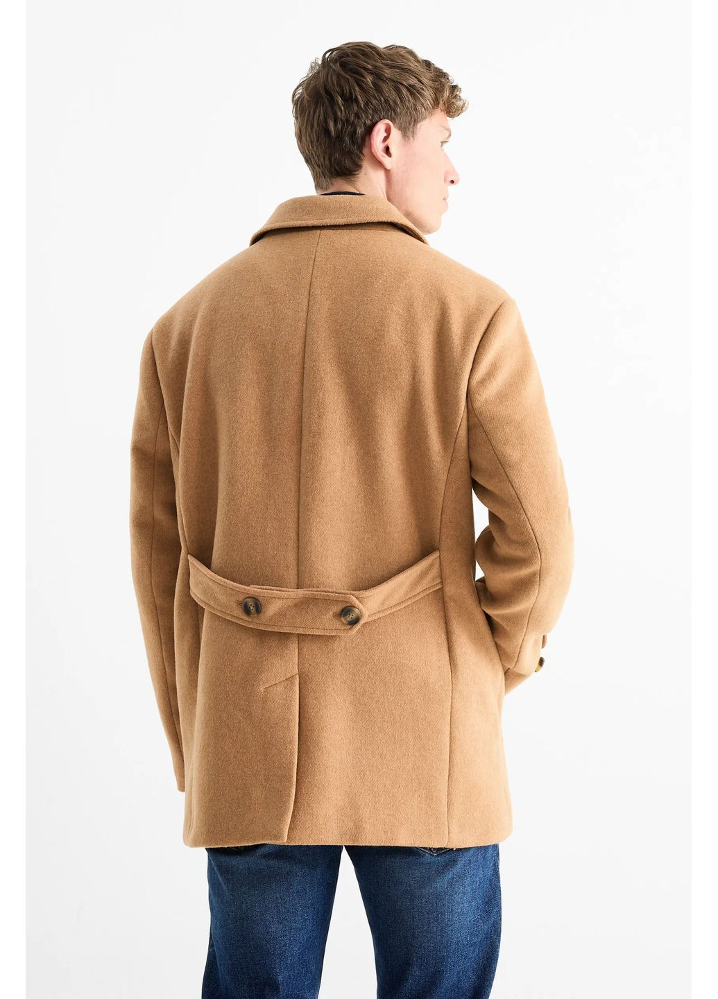 Бежевое демисезонное Пальто в составе с шерстью C&A