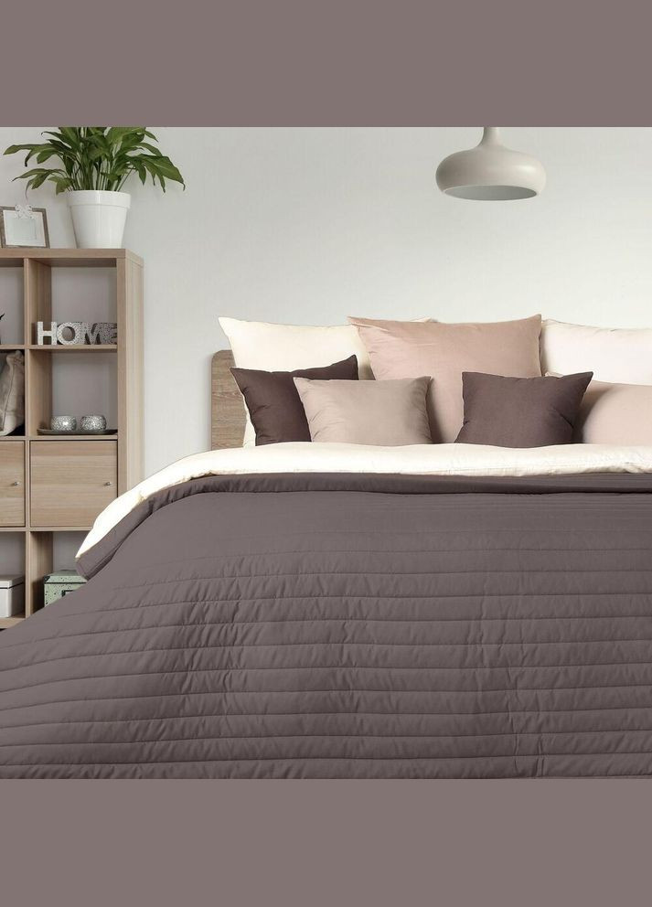 Покрывало на кровать 220х240 см. Люкс двухстороннее, прочная стежка ткани, антиаллергенное волокно беж. IDEIA (334726872)