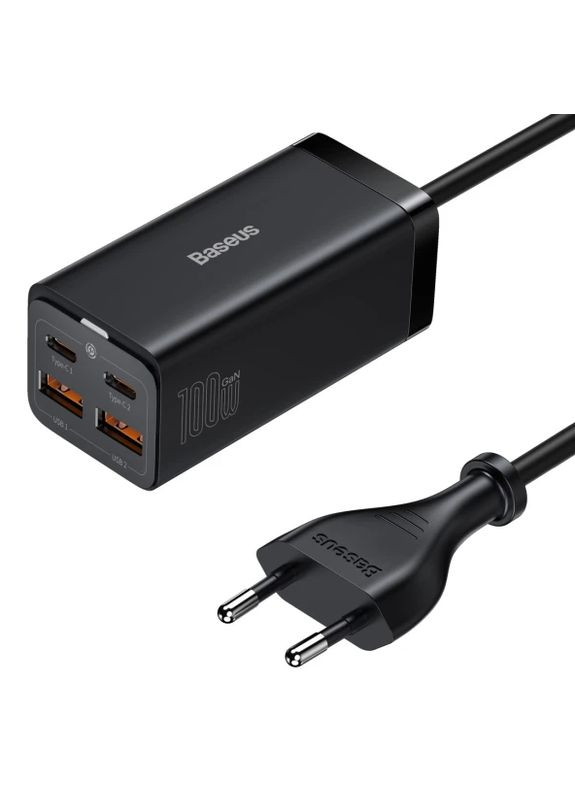 Сетевое зарядное устройство GaN3 Pro 100W 2 TypeC + 2 USB + кабель Type-C Baseus (296108100)