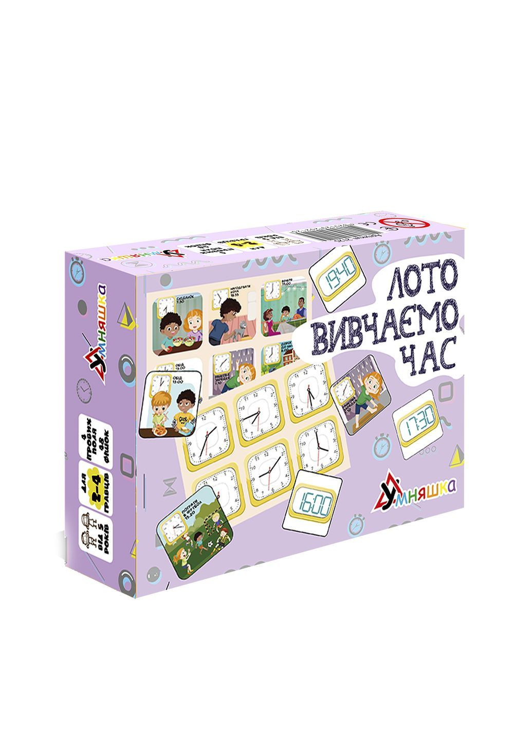 Гра навчальна настільна "Лото вивчаємо час" колір різнокольоровий CB-00287085 УМНЯШКА (364823217)