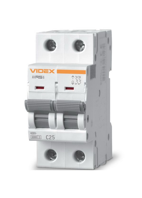 Автоматический выключатель RS6 2п 25А С 6кА RESIST (VF-RS6-AV2C25) Videx (282312701)