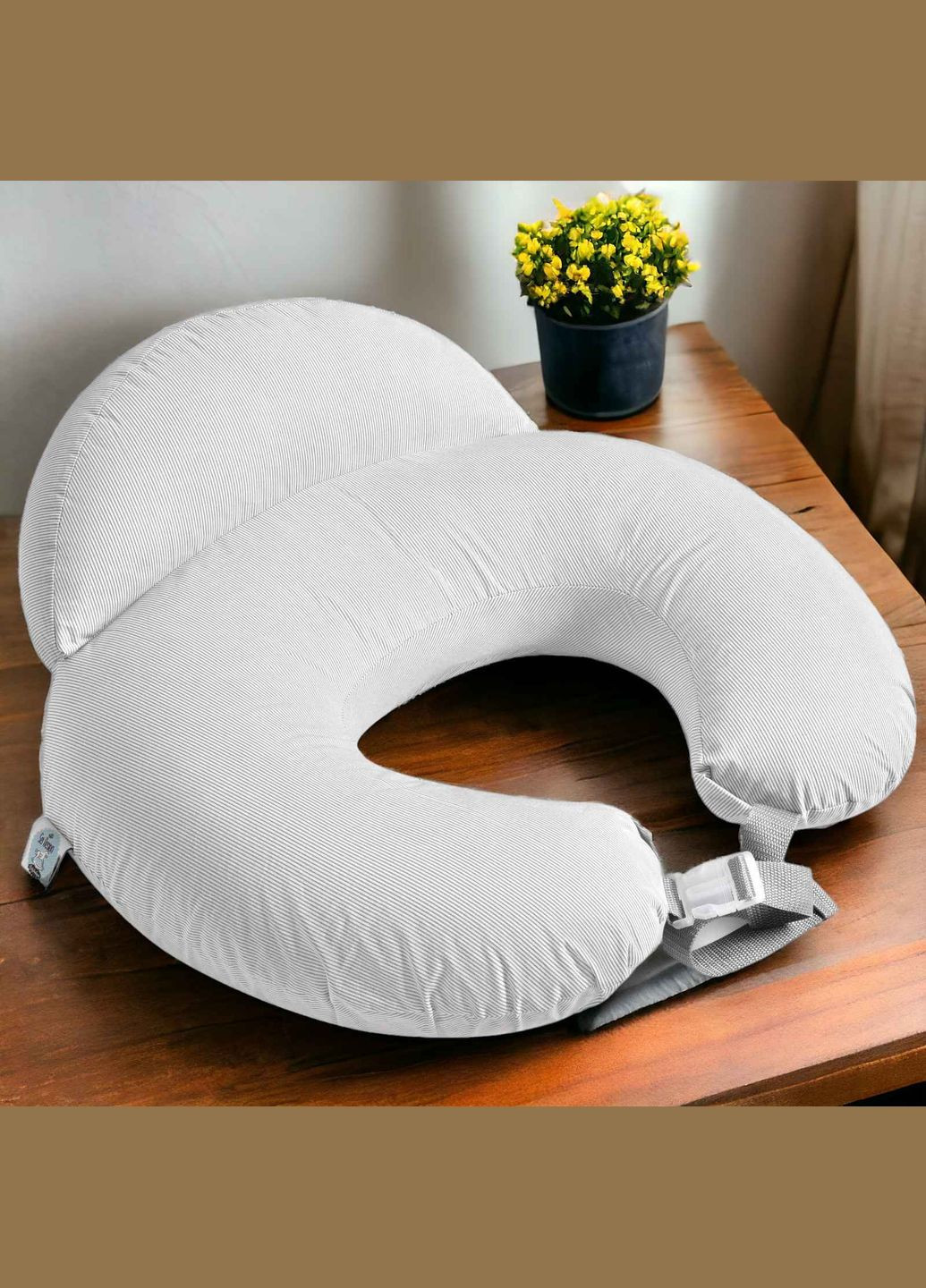 Подушка для годування Диванчик 60х70х16 см бавовна антиалергенне волокно смужка сіра (8-35409*001) IDEIA (293247183)